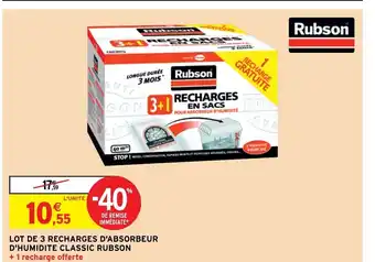 Intermarché Hyper Lot de 3 Recharges d'Absorbeur d'Humidite Classic Rubson offre