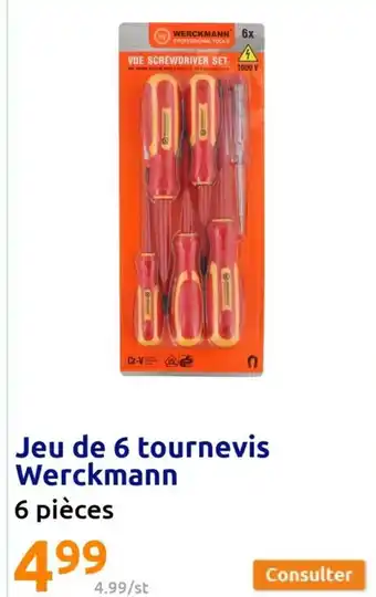 Action Jeu de 6 Tournevis Werckmann offre