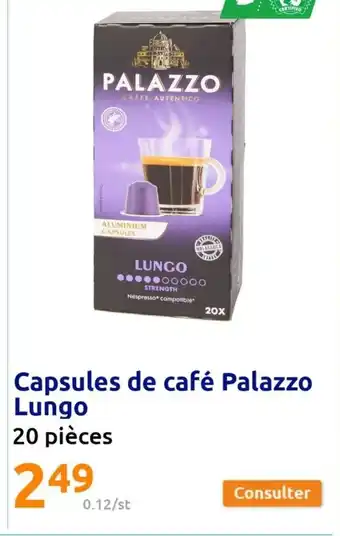 Action Capsules de Cafe Palazzo Lungi offre