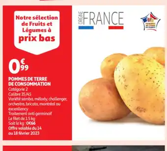Auchan Pommes de terre de Consommation offre