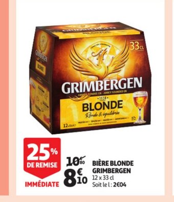 Auchan Biere Blonde Grimbergen offre