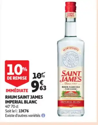 Auchan Rhum Saint James Imperial Blanc offre
