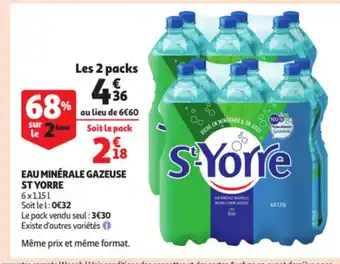 Auchan Eau Minerale Gazeuse St Yorre offre