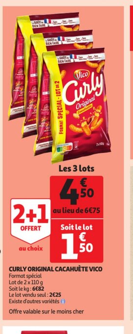 Auchan Curly original Cacahuete Vico offre