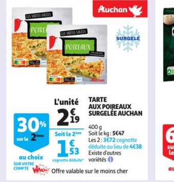 Tarte Aux Poireaux Surgelée Auchan