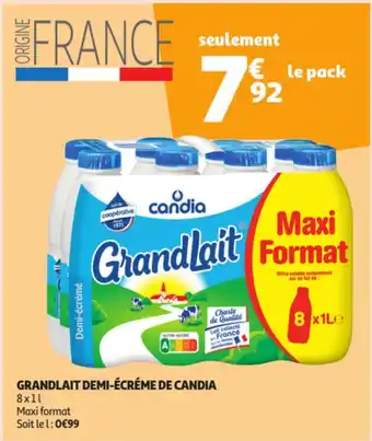 Auchan Grandlait Demi-écréme de Candia offre