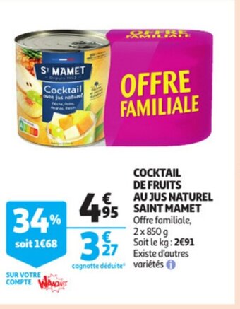 Auchan Cocktail de Fruits au Jus Naturel Saint Mamet offre