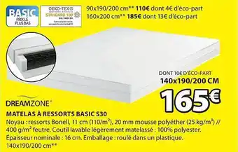 JYSK Matelas à ressorts basic s30 dreamzone offre