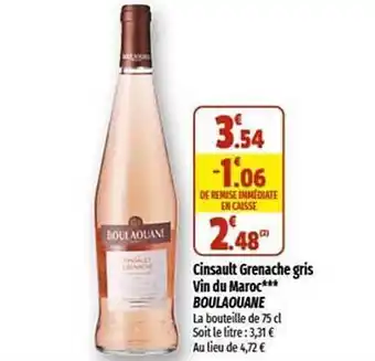 Coccinelle Supermarché Cinsault grenache gris vin du maroc boulaouane offre