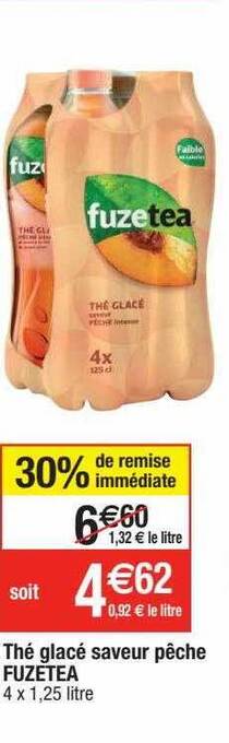 Migros Thé glacé saveur pêche fuzetea offre