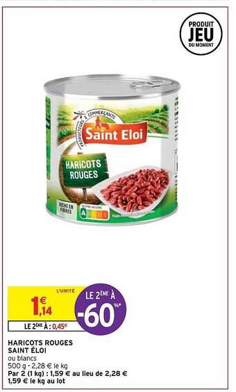 Intermarché Hyper Haricots rouges saint éloi offre