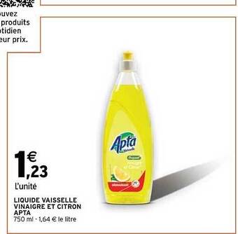 Intermarché Hyper Liquide vaisselle vinaigre et citron apta offre