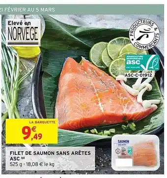 Intermarché Hyper Filet de saumon sans arêtes asc offre