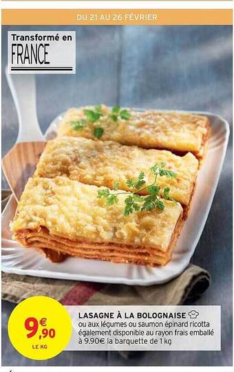 Intermarché Hyper Lasagne à la bolognaise offre