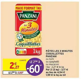 Intermarché Hyper Pâtes les 3 minutes coquillettes panzani offre