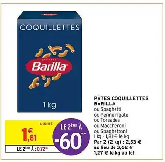 Intermarché Hyper Pâtes coquillettes barilla offre