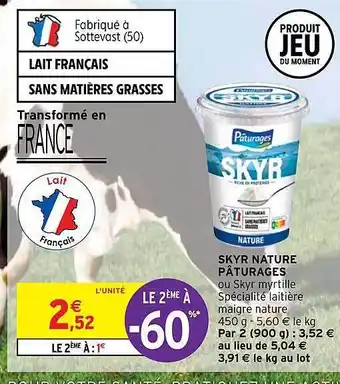 Intermarché Hyper Skyr nature pâturages offre