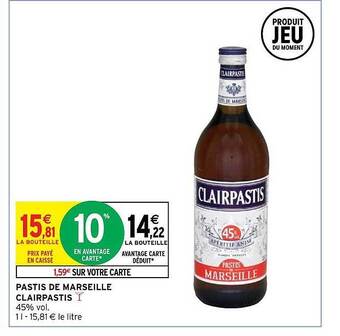 Intermarché Hyper Pastis de marseille clairpastis offre