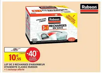 Intermarché Hyper Lot de 3 recharges d'absorbeur d'humidité classic rubson offre