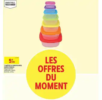 7 boîtes alimentaires emboitables