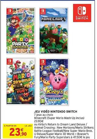 Intermarché Hyper Jeu vidéo nintendo switch offre