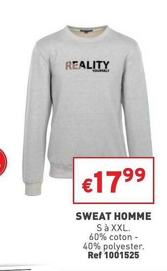 Trafic Sweat homme offre