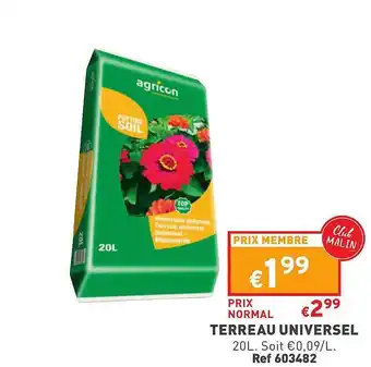 Trafic Terreau universel agricon offre