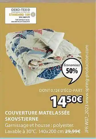 JYSK Couverture matelassée skovstjerne offre