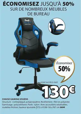 JYSK Chaise gaming vojens offre
