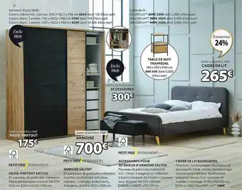 JYSK Passe-partout saltov, armoire saltov, accessoires pour intérieur d'armoire saltov, cadre de lit kongsberg offre