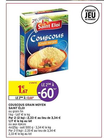 Intermarché Couscous grain moyen saint éloi offre