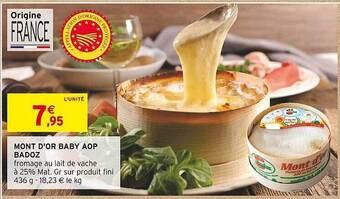 Intermarché Mont d'or baby aop badoz offre