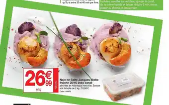 Promocash Noix de saint-jacques sèche fraîche 20 40 avec corail offre