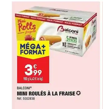 ALDI Mini roulés à la fraise balconi offre