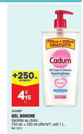 ALDI Gel douche cadum offre