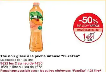 Monoprix Thé noir glacé à la pêche intense offre