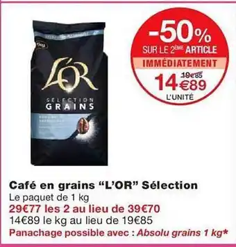 Monoprix Café en grains offre