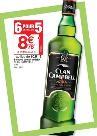 Promocash Blended scotch whisky clan campbell offre