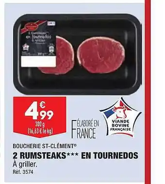 ALDI 2 rumsteaks en tournedos boucherie st-clément offre
