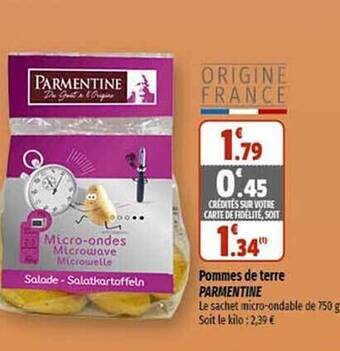 Coccinelle Supermarché Pommes de terre parmentine offre