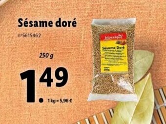 Lidl Sésame doré offre
