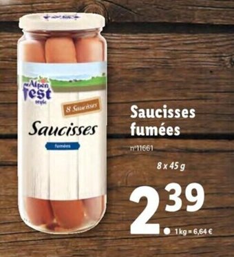Lidl Saucisses fumées offre