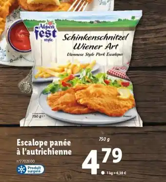 Lidl Escalope panée à l'autrichienne offre