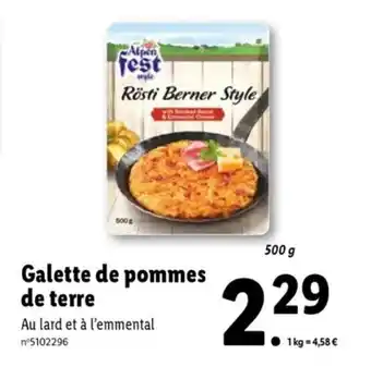 Lidl Galette de pommes de terre offre