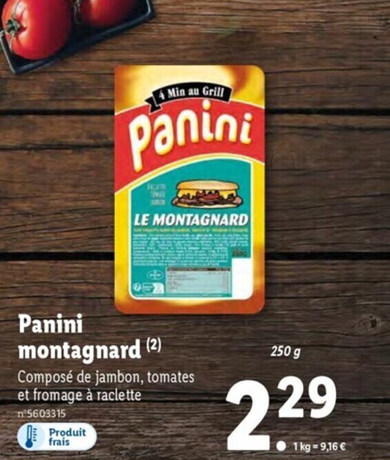 Promo Panini montagnard chez Lidl