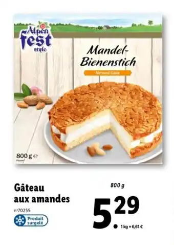 Lidl Gâteau aux amandes offre