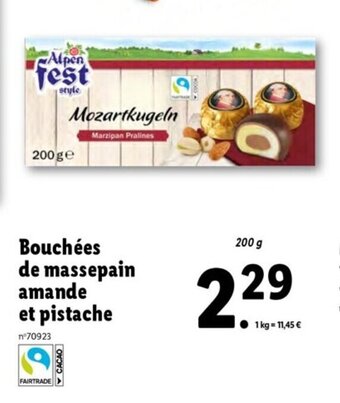 Lidl Bouchées de massepain amande et pistache offre