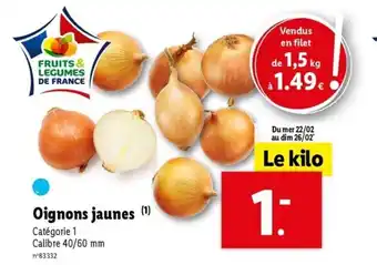 Lidl Oignons jaunes offre