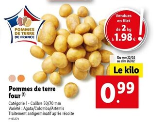 Lidl Pommes de terre four offre