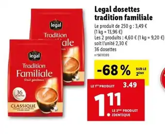 Lidl Legal dosettes tradition familiale offre